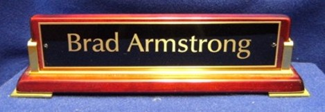 588 Rosewood Finish Desk Name Plate